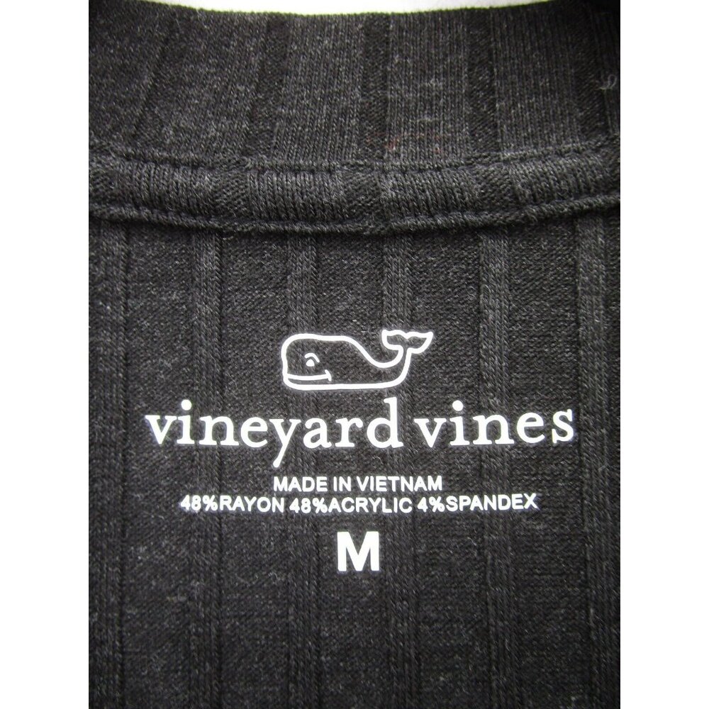 Vineyard Vines Sweater Medium Pullover Ribbed Preppy Charcoal NEW